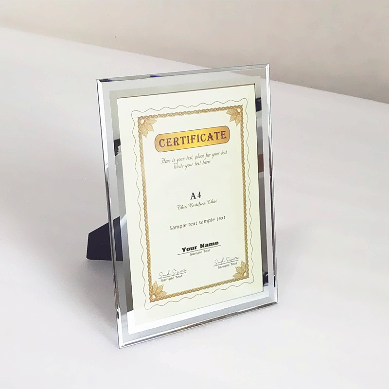 Manufacturer Sells Creative Crystal Glass Photo Frame Table A4 Photo Frame Certificate Frame Recommended Delivery Certificate Photo Studio Photo Frame