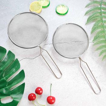 2025 New Model 304 Stainless Steel Mesh Strainer Kitchen Juice Filter Spoon Durable Soy Milk Filter Tool Yogurt Strainer