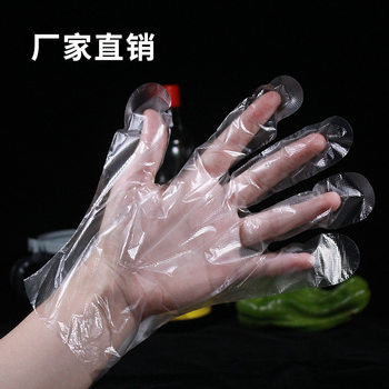 Disposable gloves food grade transparent catering plastic film thickened hair lobster hair dyeing disposable PE gloves