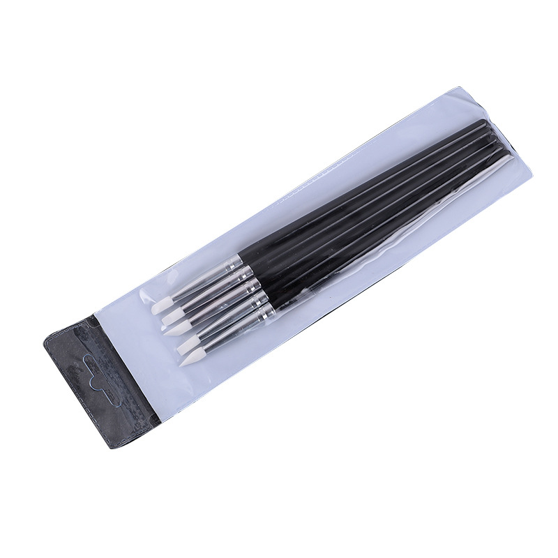 Wholesale Nail Art Silicone Pen Set Hollow Carving Multifunctional Embossing Smear Magic Mirror Powder Silicone Pen Nail Art Tools