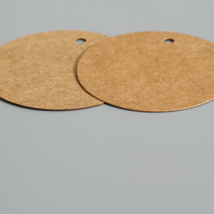 Round Kraft Paper Tag Spot Wholesale Universal Blank Card Clothing Label Certificate Printing Design