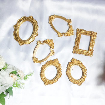 European-style resin gold retro embossed photo frame nail art display ins creative photo props