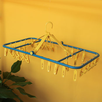 32-clip folding drying rack windproof plastic multi-clip adult drying rack underwear drying rack multi-head drying rack