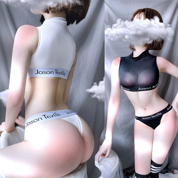 Winners sexy Ice Silk swimsuit two-piece tight one-piece hip underwear uniform transparent temptation