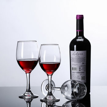 Source Factory Glass Wine Glass Transparent Red Wine Glass Thickeneded Goblet Wine Set Can Be Printed with Logo Advertising Cup