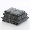 Non-printed Japanese-style good product washed cotton seersucker four-piece set wholesale pure cotton bedding set 1.8 m double quilt cover