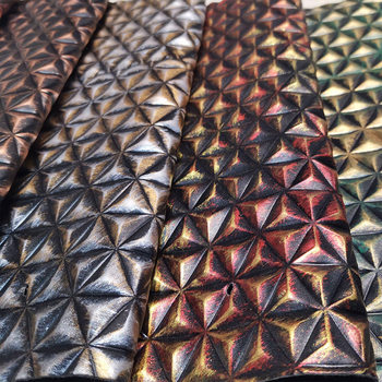 Factory wholesale vintage leather embossed triangular cylindrical concave convex artificial leather spar leather fabric