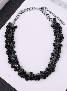 纯手工 欧美范夜店水晶项链多元素粗夸张项链短款锁骨链女配饰