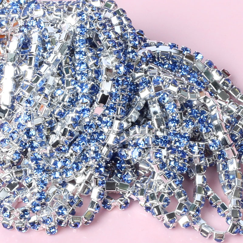 彩色钻链1.5/2/2.5/2.8/3.0/4mm密集型水钻爪链DIY手机壳贴钻材料