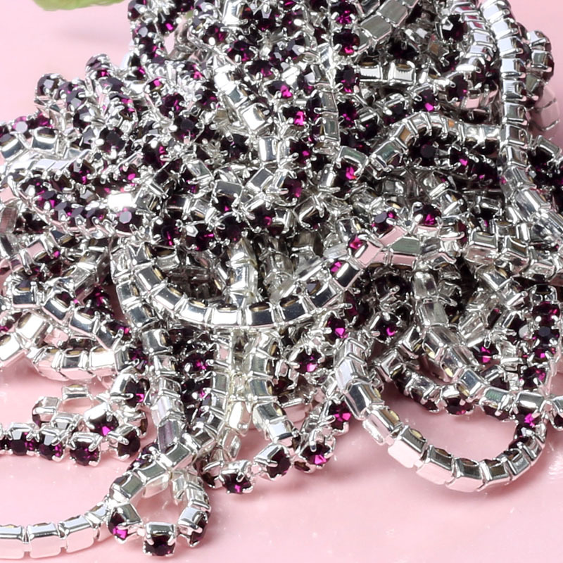 彩色钻链1.5/2/2.5/2.8/3.0/4mm密集型水钻爪链DIY手机壳贴钻材料