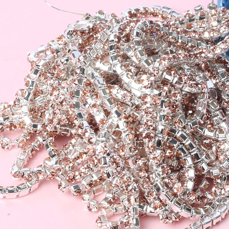 彩色钻链1.5/2/2.5/2.8/3.0/4mm密集型水钻爪链DIY手机壳贴钻材料