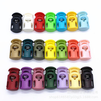 Button plastic single hole buckle hanging Bell tightening buckle spring buckle elastic adjustment buckle fixed rope buckle wear rope buckle pig nose buckle