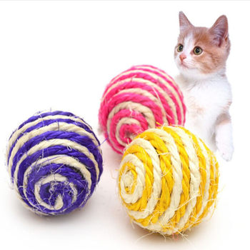 Pet Toys Cat Toys Multi-Color Sisal Ball Cat and Dog Toy Ball Claw Grinding Bite-Resistant Spherical Toy Wear-Resistant