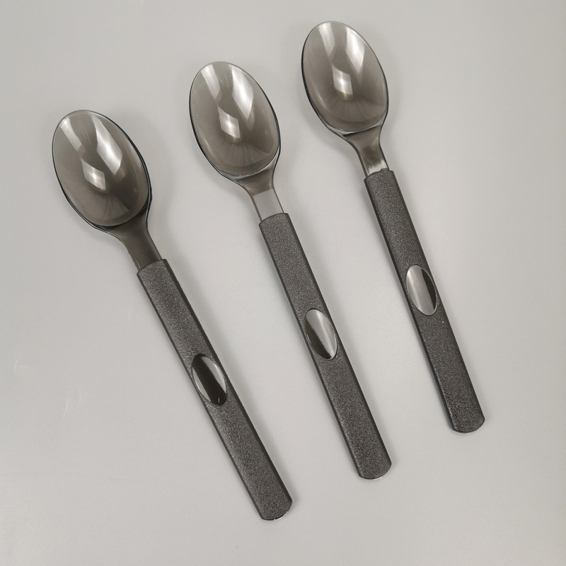 Wholesale disposable spoon thickened long handle plastic spoon tableware spoon high temperature resistant soup spoon dessert restaurant commercial upscale