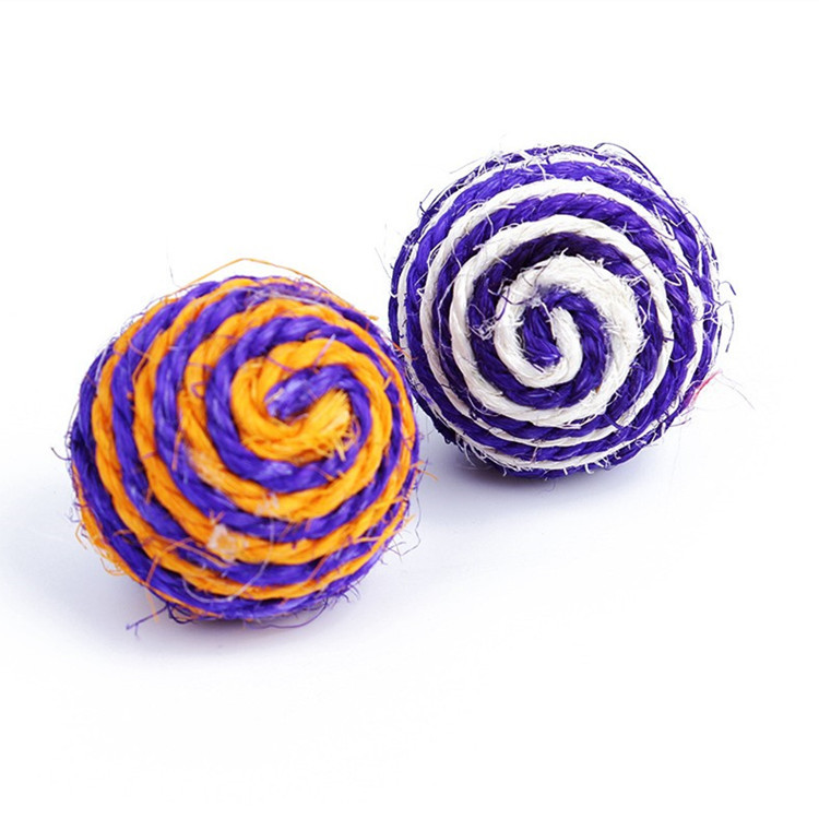 Pet Toys Cat Toys Multi-Color Sisal Ball Cat and Dog Toy Ball Claw Grinding Bite-Resistant Spherical Toy Wear-Resistant