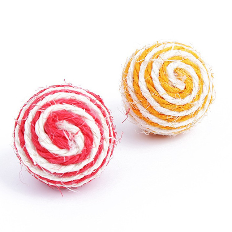 Pet Toys Cat Toys Multi-Color Sisal Ball Cat and Dog Toy Ball Claw Grinding Bite-Resistant Spherical Toy Wear-Resistant