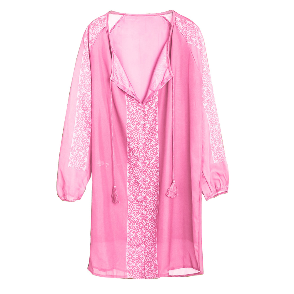 Chiffon Patchwork Long Sleeve Plus Size Top Loose Fit Elegant Design Versatile for Casual or Formal Wear Wholesale