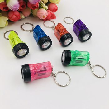 Plastic Mini Flashlight Lighting Small Miner's Lamp Keychain Pendant Battery Lamp Practical Gift Children's Luminous Toy