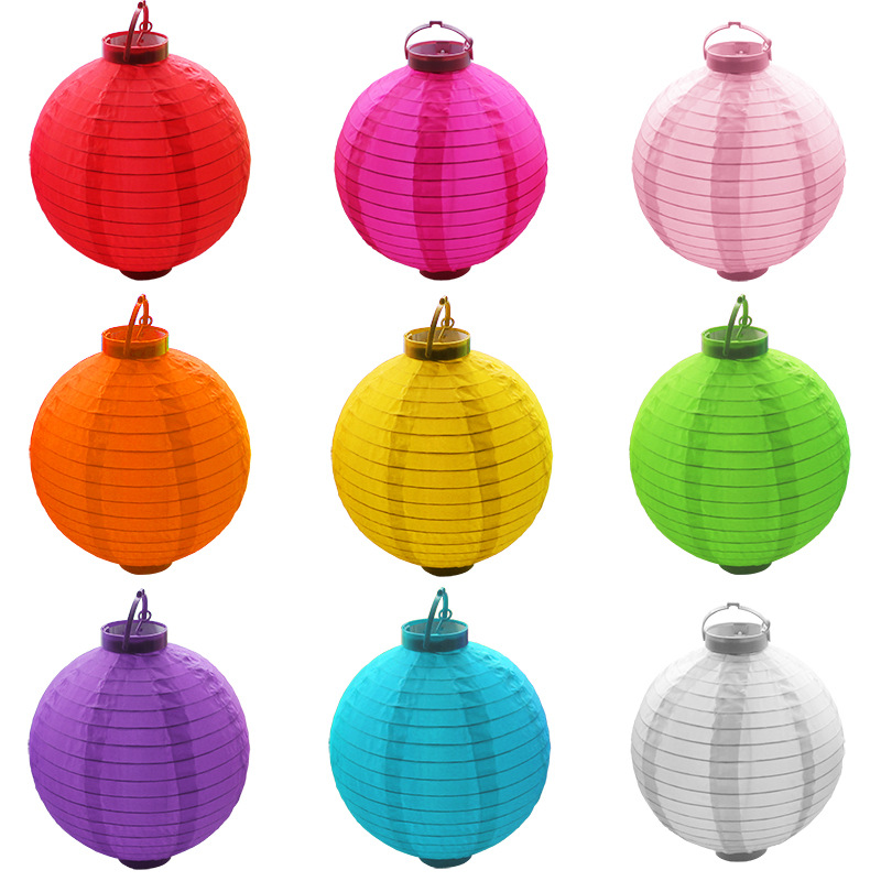 Christmas New Year Lantern Festival Spring Festival Lantern Led Light Battery Lantern Wedding Paper Handheld Lantern 30cm Warm Light Festive