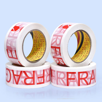 White BOPP Fragile Products Express Sealing Carton Packaging Tape English Fragile Tape Sticker Packaging Printing Tape