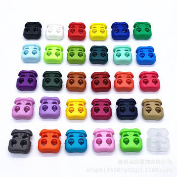 Button Button Double Hole Plastic Bell Tightening Buckle Spring Buckle Loose Adjustment Buckle Set Rope Buckle Pig Nose Buckle