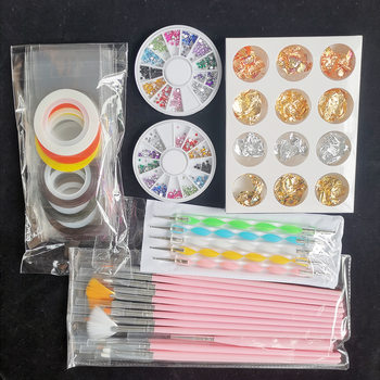 Nail art tools 2.0 box Diamond painting pen gold and silver wire gold and silver foil jewelry point drill PEN 15 brush set