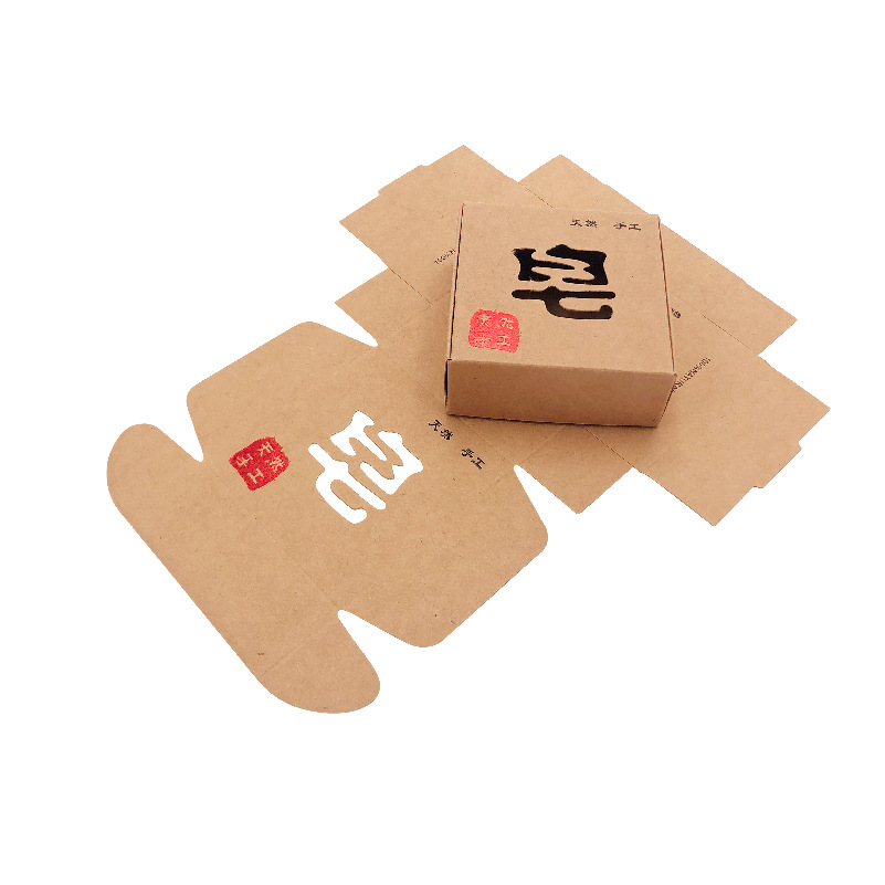 Handmade soap packaging box environmental protection Kraft paper box essential oil box flying machine box Kraft paper packaging soap box