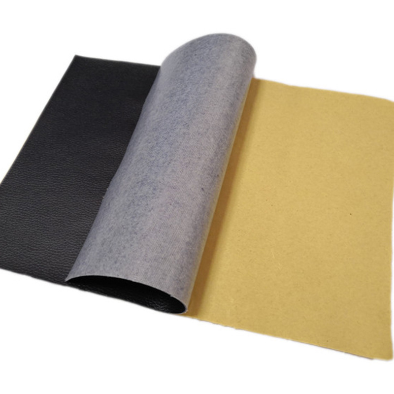 Dongguan Manufacturer Customized Self-Adhesive Leather Litchi Pattern Pu Microfiber Leather Fabric Car Interior Seat Self-Adhesive Leather
