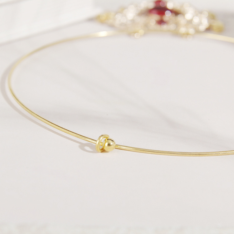 Original Hanfu Soft Choker Necklace, Ancient Style Accessory, Classical Ethnic Style Jewelry for Women, Glass Pendant Neck Chain