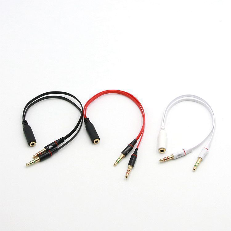 3.5mm Two-In-One Audio Cable Laptop Desktop Computer Headphone Microphone Adapter Cable Tpe Noodles One into Two