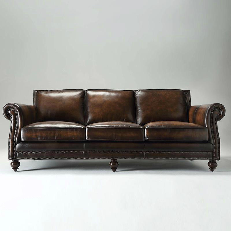 供应美式真皮沙发 欧式皮艺单双三人沙发 客厅家具油蜡皮沙发现货