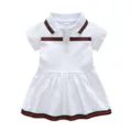 Horizontal strip skirt White