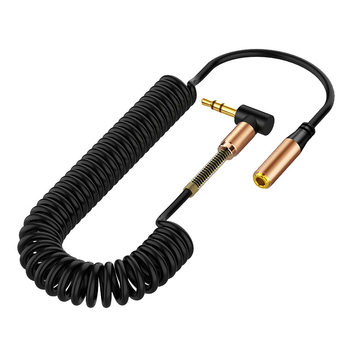 Elbow spring telescopic 3.5mm audio line male to female aux extension line audio speaker line telescopic line