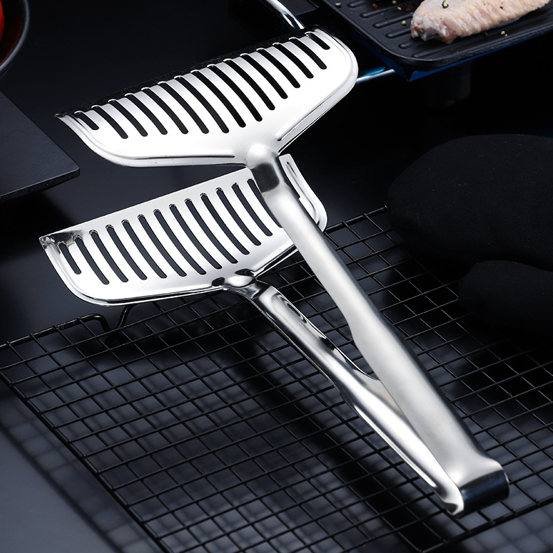 Multifunctional Stainless Steel Food Clip Kitchen Fried Fish Steak Clip Fish Clip Barbecue Clip Bread Clip Barbecue Tools