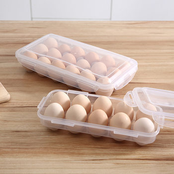 Egg Box with Lid Kitchen Refrigerator Egg Storage Box Crisper Household Egg with Rack Holder 10 Gridss 18 Gridss Egg Tray