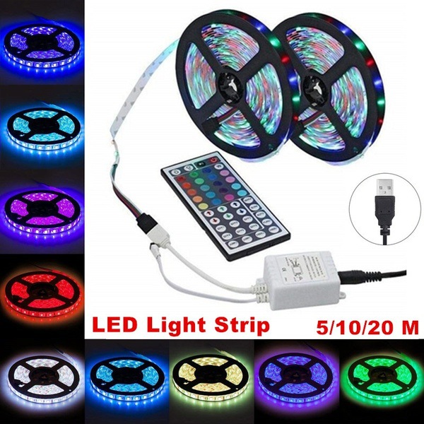 3528LED10 m 600 light RGB color changing soft light with 44 key infrared controller with USB connector light bar