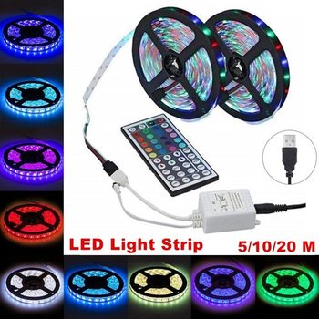 3528LED10 m 600 light RGB color changing soft light with 44 key infrared controller with USB connector light bar