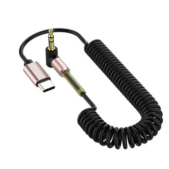 Elbow spring telescopic type-c digital audio line type-c to 3.5mm male AUX line car line