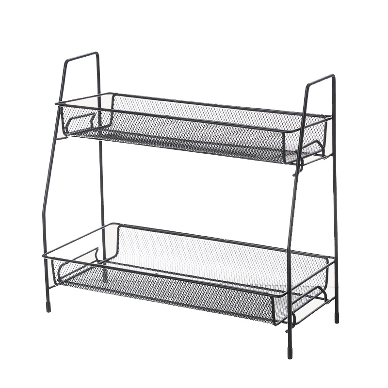 Multifunctional Double-Layer Organizing and Storage Rack Nordic Ins Iron Desk Desktop Cosmetics Storage Rack