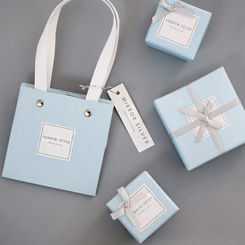 Bow jewelry gift box kraft paper handbag necklace earrings ring gift box a generation of hair
