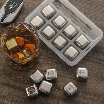 304 Stainless Steel Ice Cube Quick-Frozen Wine Beer Whisky Ice Wine Stone Set Bar Household Metal Ice Particulate