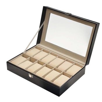 Factory direct sales 12 leather watch box support small wholesale watch box mixed batch spot window watch box