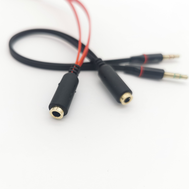 3.5mm Two-In-One Audio Cable Laptop Desktop Computer Headphone Microphone Adapter Cable Tpe Noodles One into Two