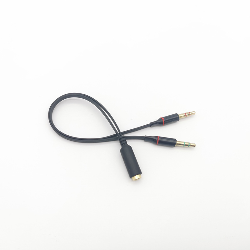 3.5mm Two-In-One Audio Cable Laptop Desktop Computer Headphone Microphone Adapter Cable Tpe Noodles One into Two