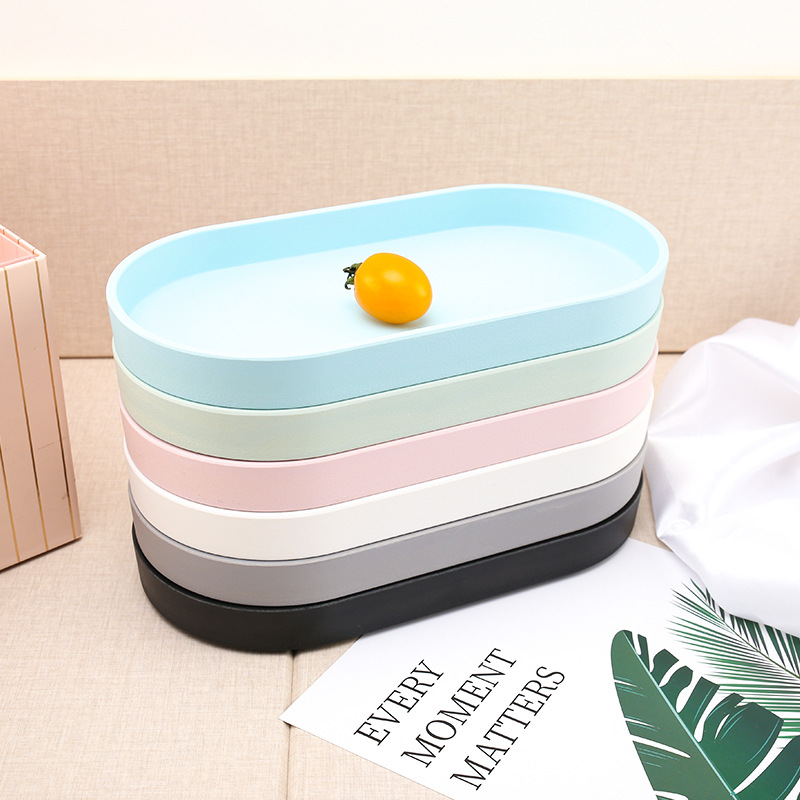 European-style Light Luxury Macaron Small Tray Internet Celebrity Oval Tea Cup Tray Coffee Cup Tray Fruit Snack Plate
