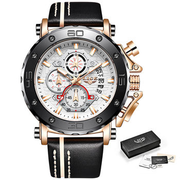 LIGE cross-border for men's quartz watch multi-functional waterproof watch personalized large dial