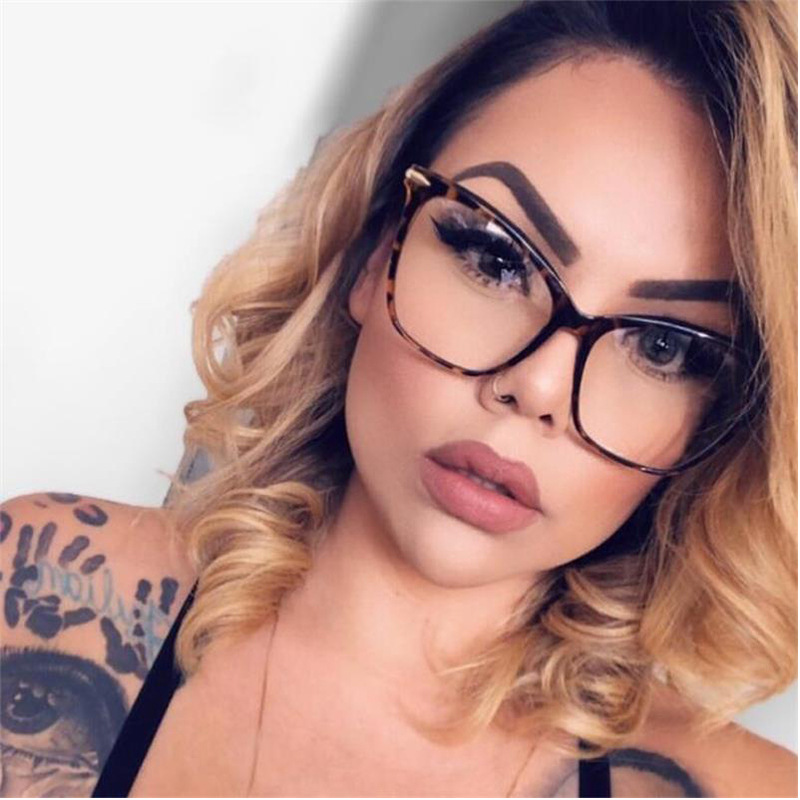 Kedun Cross-Border Supply Large Frame Glasses Cat-Eye Retro 2020 New Style Women's Non-Prescription Glasses Fashionable Trendy Metal Eyewear