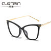 Kedun Cross-Border Supply Large Frame Glasses Cat-Eye Retro 2020 New Style Women's Non-Prescription Glasses Fashionable Trendy Metal Eyewear