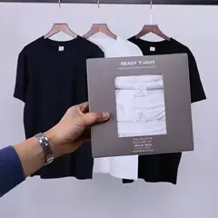 3-Piece Gift Box Men's & Women's T-Shirts, Seamless Tubular Knit, Pure Cotton Base Layer Tee, Casual Essential