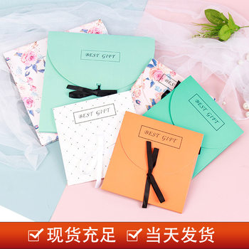 Spot silk towel box high-grade silk stockings underwear packaging silk square towel box envelope gift box scarf handkerchief empty box